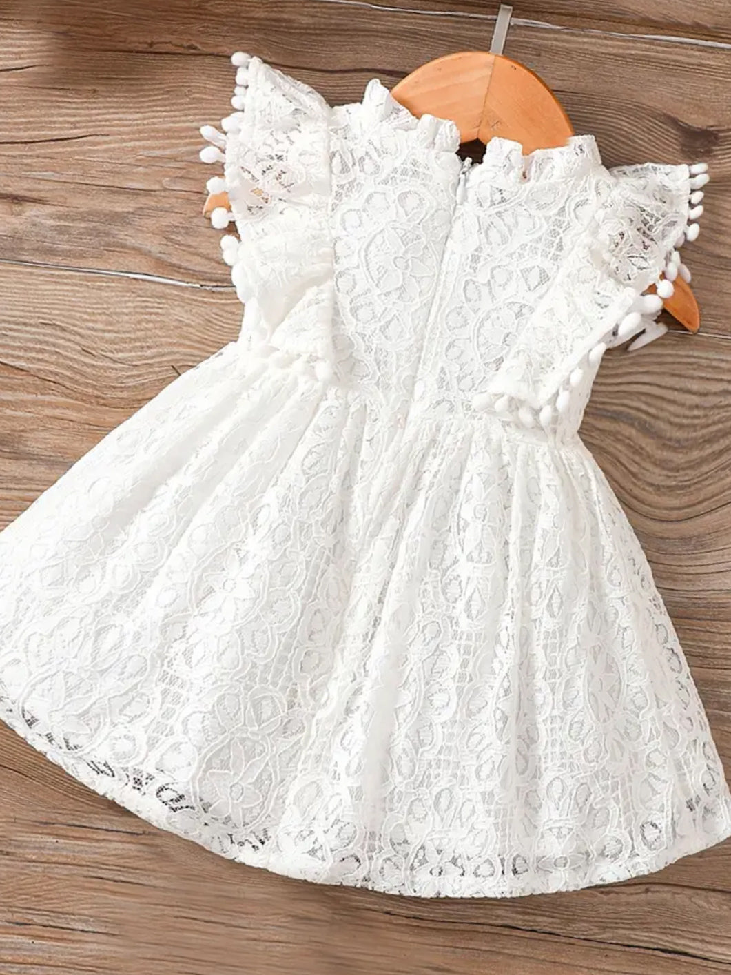 Lace Baby Pom Pom Dress