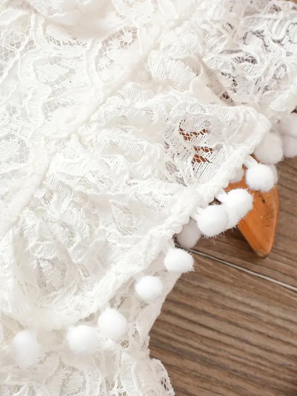 Lace Baby Pom Pom Dress