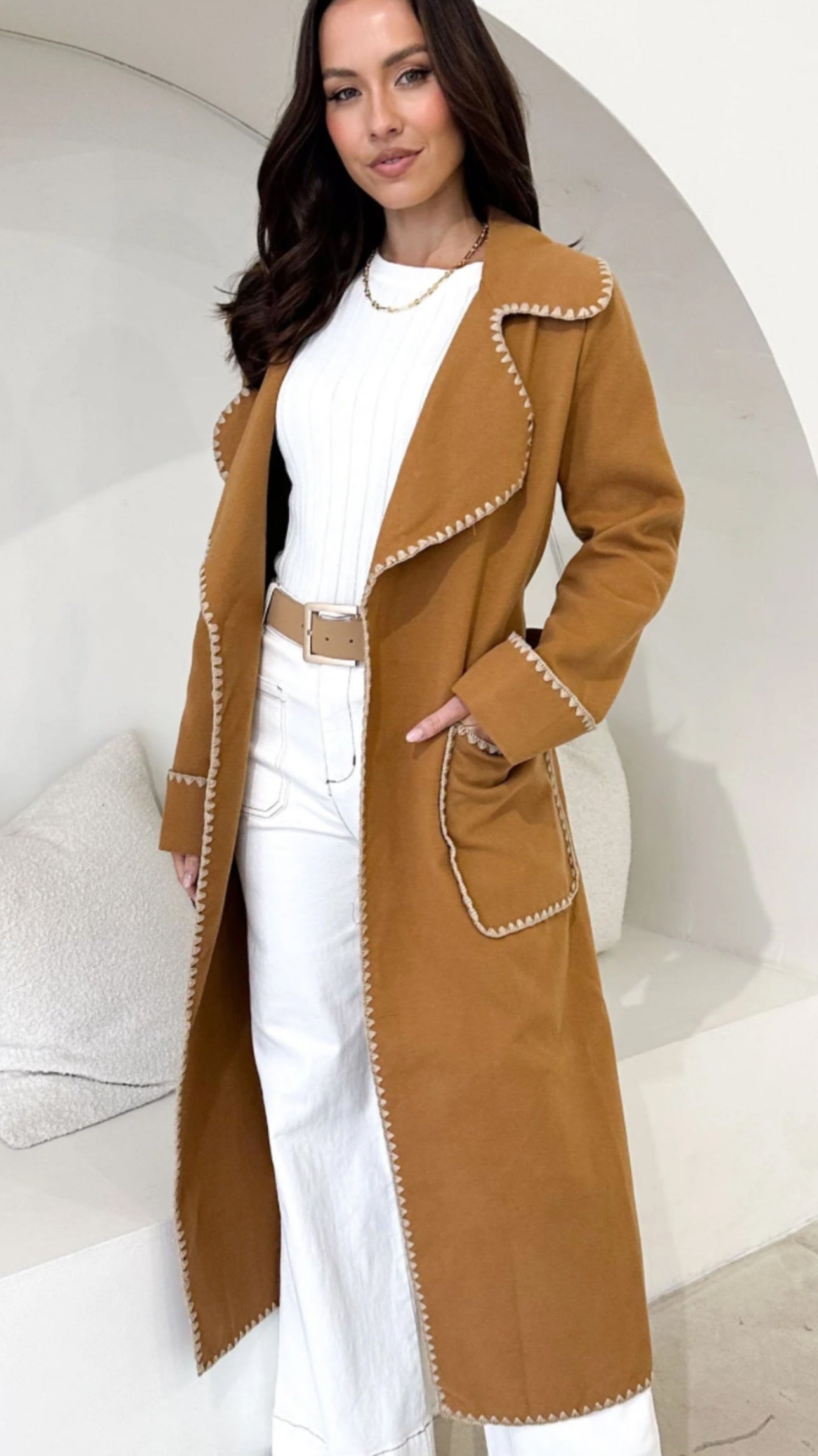 Trench Blanket stitch Coat