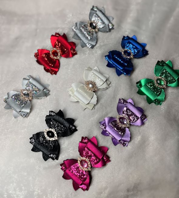 Crystal Bow Clips